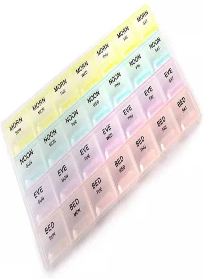 Mopslik 7 Days Pill Box Organizer 4 Times a Day with Moisture-Proof 28 Cell Medicine Planner Container for Vitamins Tablets BPA Free Reminder Storage (Pack Of 1) - Image 4
